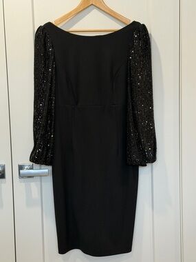 Eliza J | Sequin Blouson Sleeve Midi Dress